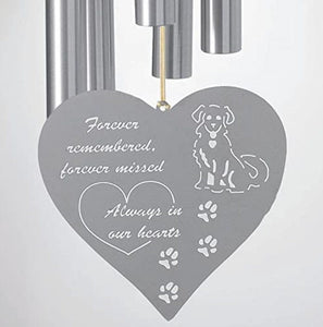 Wind Chime Chimes Heart Dog Remembrance | Forever Remembered Forever Missed | Rainbow Bridge
