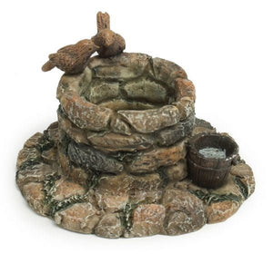 Miniature Wishing Well with A sweet pair of birds and Water Bucket