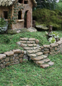 6" Cobblestone stairs in wall For Miniature Gardens MG15A Indoor | Outdoor