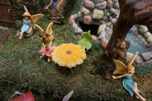 Daydreaming Fairy Girl Woman in cute Blue Dress Fairy Garden DIY Figurine Miniature Dollhouse Accessory