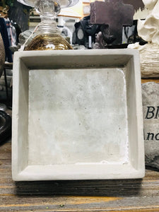 Cement Square Shallow Planter Pot | 7.5" square |  Concrete Planter Pot Indoor Outdoor Succulent Planter Pot |  Plant Lover's Gift