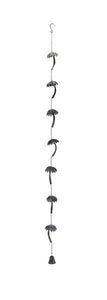 Metal Tropical Palm Tree Rain Chain with Attached Hanger 72 inch | Choice Green or Black