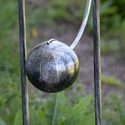 Load image into Gallery viewer, Iron Dragon Swinging Garden Stake | Tail Up | Sunfyre