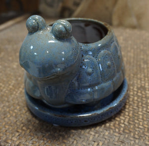 Turtle Ceramic Indoor succulent Planter Pot 6.5" Turtle Lover's Gift