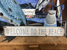 Load image into Gallery viewer, Welcome To The Beach Distressed Tin Sign