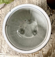 Load image into Gallery viewer, 6.25&quot; White glazed Footed flower pot with embossed dot design