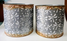 Load image into Gallery viewer, Dragonfly Galvanized Metal Planter with Copper Accent
