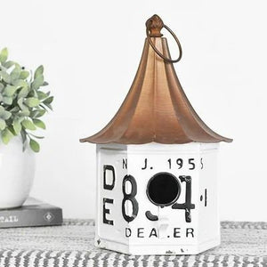 Vintage Style Copper Top License Plate Birdhouse | Retro | Replica plates