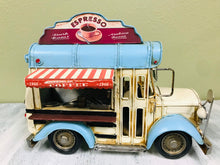 Load image into Gallery viewer, Nostalgic Blue Espresso Shop Metal Replica | Collectible Food truck | Retro Industrial Decorative Figurine