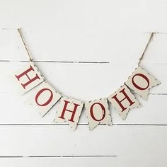 Christmas " HoHoHo "  Garland | Metal and Twine 30" long