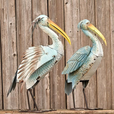 Metal Pelican garden decor | Coastal metal outdoor decor life size | indoor or outdoor