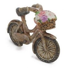 Load image into Gallery viewer, Miniature bike for dollhouse or fairy garden accessory Adorable bicycle with a basket