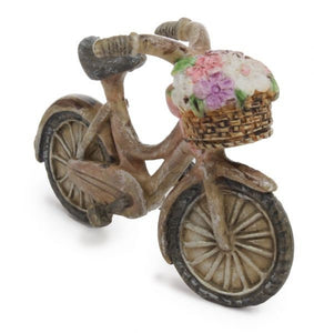 Miniature bike for dollhouse or fairy garden accessory Adorable bicycle with a basket