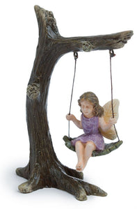 Miniature girl Fairy sitting in a tree swing Fairy Garden Supplies and accessories for Doll house
