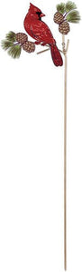 Cardinal and Pine cones Outdoor Stake | 26" and 47"