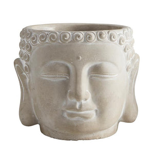5" Tall Classic Buddha Face Planter l Garden Art | Cement Concrete Statue Flower Pot