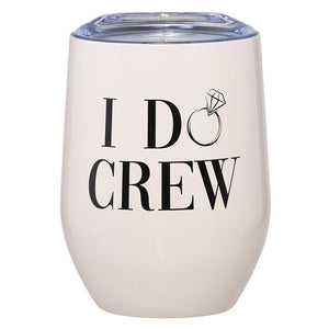 CLEARANCE  Wine or Beer Tumbler with lid | I Do Crew Wedding Party Gift Sale Price