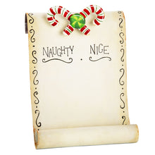 Load image into Gallery viewer, Metal Santa Naughty or Nice Sign with built in easel