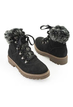 Load image into Gallery viewer, Corkys Challenge Black Boots | Women’s Black suede boots |  Fur Trim