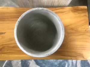 White Cement textured Gray Dot planter | 4" succulent pot