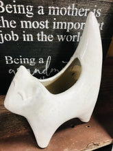 Load image into Gallery viewer, White Cat Planter for succulents small ceramic Retro kitten flower pot