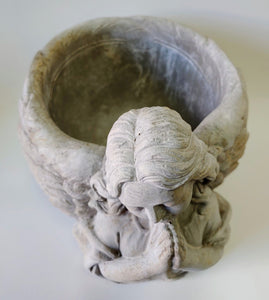 Cement Angel Praying Pot 6"