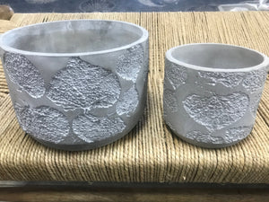 Embossed Aspen Leaf Nature Designed Concrete Cement Planter Pot