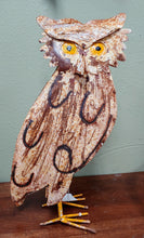 Load image into Gallery viewer, Metal Barn Owl Distressed Vintage Look stand yard art
