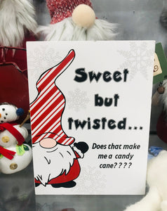 Christmas Sign "Sweet but Twisted .. " | Wooden | Stocking Stuffer