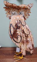 Load image into Gallery viewer, Metal Barn Owl Distressed Vintage Look stand yard art