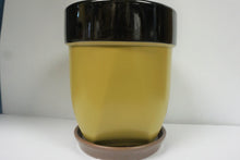 Load image into Gallery viewer, Ceramic Planters with Attached Saucer 6.75&quot; Earth Tones Plant Lover&#39;s Gift