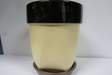 Load image into Gallery viewer, Ceramic Planters with Attached Saucer 6.75&quot; Earth Tones Plant Lover&#39;s Gift