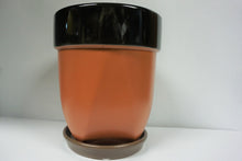 Load image into Gallery viewer, Ceramic Planters with Attached Saucer 6.75&quot; Earth Tones Plant Lover&#39;s Gift