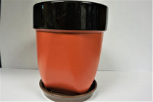 Load image into Gallery viewer, Ceramic Planters with Attached Saucer 6.75&quot; Earth Tones Plant Lover&#39;s Gift