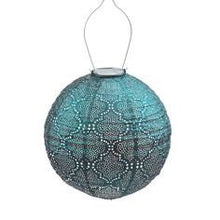Load image into Gallery viewer, Indoor/Outdoor Garden Lantern LED |  Sea Blue Round Shape 30 cm | Remote Battery Operated | LUM118