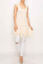 Load image into Gallery viewer, Beige Tank Top with Ballerina Ruffled Trim  Flowing S - 2XL