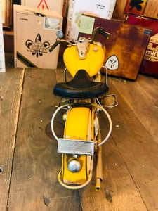 Decorative motorcycle metal replica | collectible yellow motorcycle | Father's Day Gift