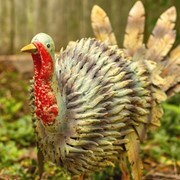Set of 2  metal iron Turkeys- Amazing color + details Garden Decor | turkey statue | Wild Turkey Statue