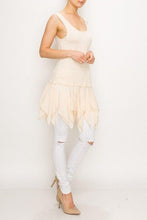 Load image into Gallery viewer, Beige Tank Top with Ballerina Ruffled Trim  Flowing S - 2XL