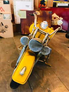 Decorative motorcycle metal replica | collectible yellow motorcycle | Father's Day Gift
