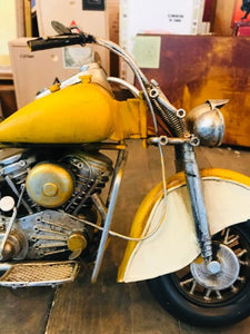 Decorative motorcycle metal replica | collectible yellow motorcycle | Father's Day Gift