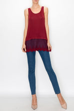Load image into Gallery viewer, Teal lace trim Tank top Origami | Tunic | S-2XL