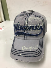 Load image into Gallery viewer, Wisconsin Original  | Distressed Gray Baseball Hat | Robin Ruth design