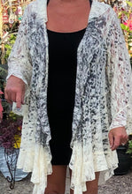 Load image into Gallery viewer, Leopard and Rose print lace jacket | Long &amp; Flowing | Plus Sizes
