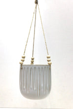 Load image into Gallery viewer, Hanging Ceramic Planters small white flower pot for succulents