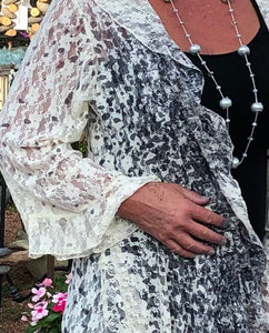 Leopard and Rose print lace jacket | Long & Flowing | Plus Sizes