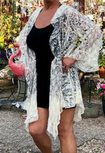 Load image into Gallery viewer, Leopard and Rose print lace jacket | Long &amp; Flowing | Plus Sizes