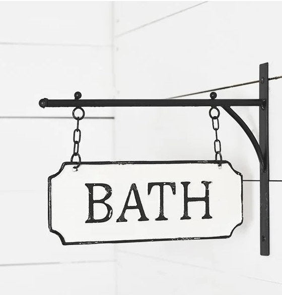 Vintage look Double-Sided Metal BATH  Sign
