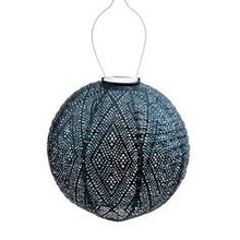 Load image into Gallery viewer, Indoor/Outdoor Garden Lantern LED | Petrol Blue Round Shape 30 cm | Remote Battery Operated | LUM121