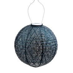 Indoor/Outdoor Garden Lantern LED | Petrol Blue Round Shape 30 cm | Remote Battery Operated | LUM121